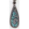 Image 2 : Navajo Sterling Turquoise Chip Inlay Earrings