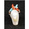 Image 2 : Zuni Mother of Pearl Bear Fetish by F. Laiwakete