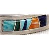 Image 2 : Navajo Sterling Inlay Link Bracelet, Calvin Begay