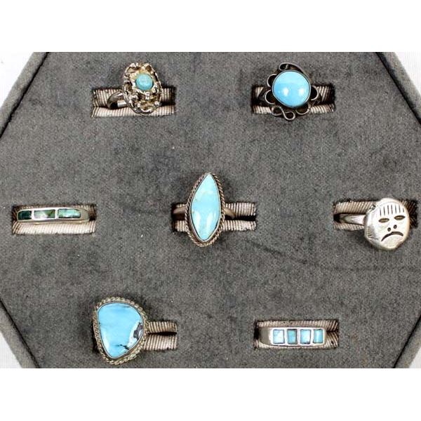 7 Native American Sterling Silver Rings