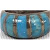 Image 2 : Zuni Old Pawn Sterling Inlay Turquoise Ring, 8.5