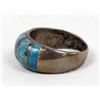 Image 3 : Zuni Old Pawn Sterling Inlay Turquoise Ring, 8.5