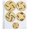 Image 6 : 5 Native American Tohono O'odham Flat Baskets