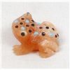Image 3 : Zuni Orange Alabaster Frog Fetish w/ Inlay Spots