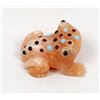 Image 6 : Zuni Orange Alabaster Frog Fetish w/ Inlay Spots
