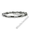 18kt White Gold 8.33 ctw Round White and Black Diamond Cable Link Bracelet