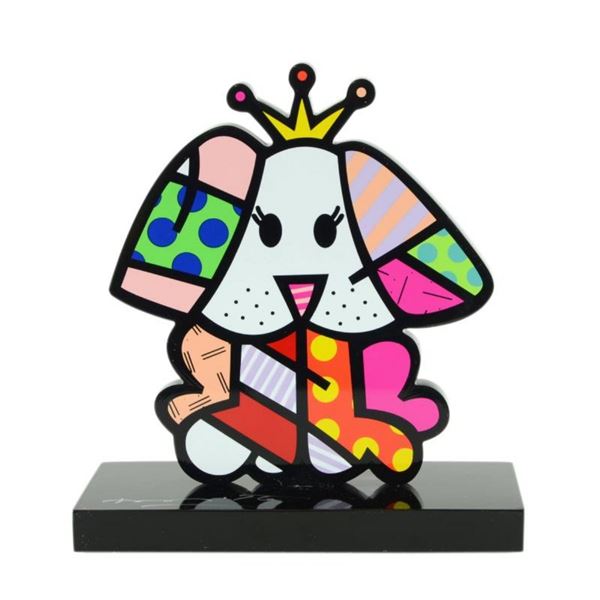Romero Britto"Royalty II" Hand Signed Limited Edition Sculpture; Authenticated.