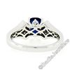 Image 8 : New 18kt White Gold 1.67 ctw Cushion Sapphire Solitaire and Diamond Tulip Ring