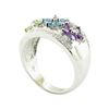 Image 4 : 1.20 ctw Multi-Colored Gemstone and Diamond Ring - 14KT White Gold