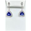 18KT White Gold 8.67 ctw Tanzanite and Diamond Earrings