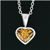Image 2 : 14k White Gold GIA 0.70 ctw Fancy Deep Brown Orange Heart Natural Diamond Pendan
