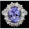 14KT White Gold 7.59 ctw Tanzanite and Diamond Ring
