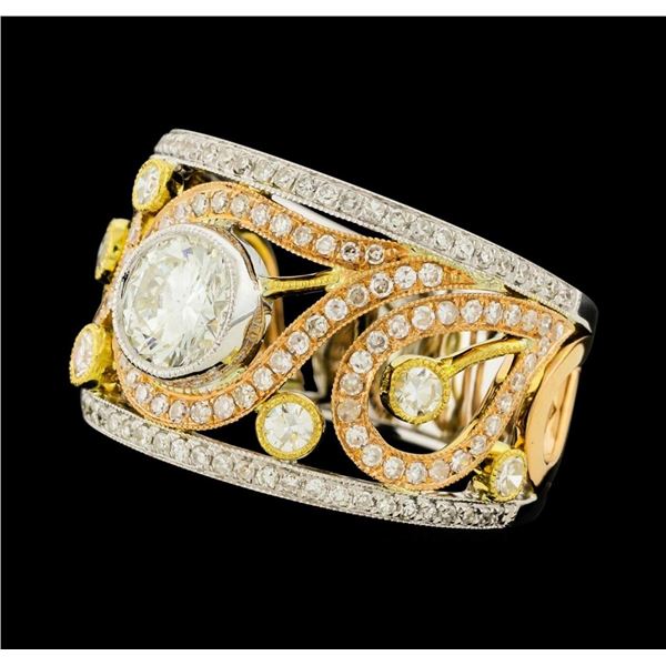 1.65 ctw Diamond Ring - 18KT Yellow, White, and Rose Gold