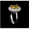 Image 4 : 3.40 ctw Yellow Sapphire and Diamond Ring - 14KT White Gold