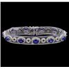14KT White Gold 6.50 ctw Sapphire and Diamond Bracelet