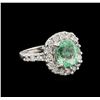 3.45 ctw Emerald and Diamond Ring - 14KT White Gold