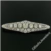 Image 3 : Art Deco Platinum 6.00 ctw Old European and Mine Cut Diamond Filigree Brooch