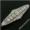 Image 5 : Art Deco Platinum 6.00 ctw Old European and Mine Cut Diamond Filigree Brooch