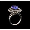 Image 4 : 14KT White Gold 4.34 ctw Tanzanite and Diamond Ring