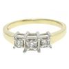 14k Yellow Gold 0.19 ctw Illusion Set Round Brilliant Diamond 3 Stone Ring