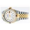 Image 7 : Rolex Mens 2 Tone Mother Of Pearl String Diamond & Ruby Datejust Wristwatch