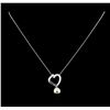 Image 2 : 0.19 ctw Pearl and Diamond Pendant - 14KT White Gold