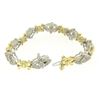 Image 6 : 14k Solid Two Tone Gold Diamond Drenched 3.29 ctw UNIQUE Alternating Link Bracel