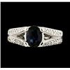 Image 2 : 1.61 ctw Sapphire and Diamond Ring - 14KT White Gold