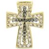 Image 3 : 14k Two Tone Gold 1.00 ctw Champagne & White Diamond Petite Cross Slide Pendant
