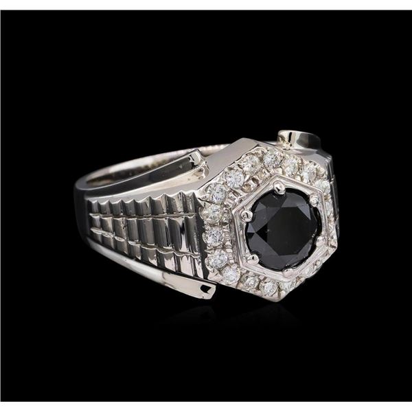 2.55 ctw Black Diamond Ring - 14KT White Gold