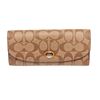 Image 1 : Coach Beige Signature Coated Canvas Peyton Slim Envelope Wallet