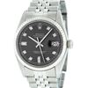 Image 1 : Rolex Mens Stainless Rhodium Diamond 36MM Oyster Perpetual Datejust Wristwatch