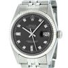 Image 2 : Rolex Mens Stainless Rhodium Diamond 36MM Oyster Perpetual Datejust Wristwatch