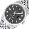 Image 3 : Rolex Mens Stainless Rhodium Diamond 36MM Oyster Perpetual Datejust Wristwatch
