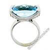 Image 5 : Estate 14kt White Gold Oval Checkerboard Blue Topaz Ring