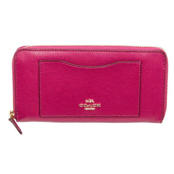 Coach Pink Leather Long Zippy Wallet