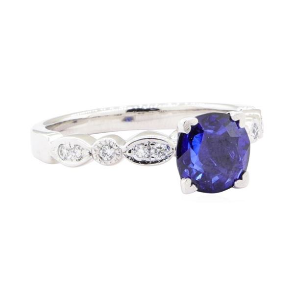 1.68 ctw Sapphire and Diamond Ring - 14KT White Gold