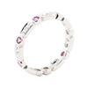 Image 4 : 0.55 ctw Pink Sapphire and Diamond Ring - 14KT White Gold