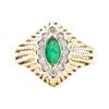 Image 2 : 0.65 ctw Emerald And Diamond Ring - 14KT Yellow And White Gold