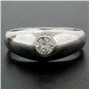 Image 6 : Men's 14kt White Gold 0.25 ctw Bezel Round Diamond Solitaire Band Ring