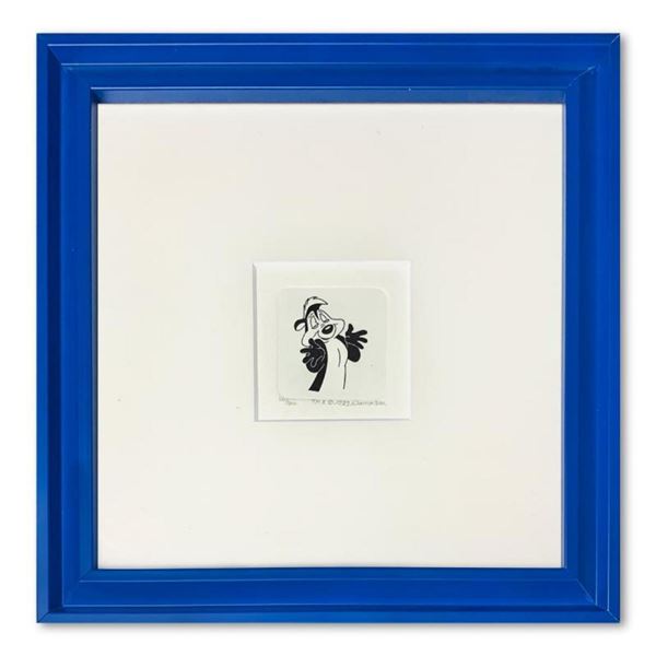 "Pepe le Pew" Framed Limited Edition Etching with Hand-Tinted Color and Numbered