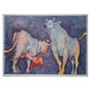 Image 1 : Edwin Salomon, "bull family" Hand Signed Limited Edition Serigraph with Letter o