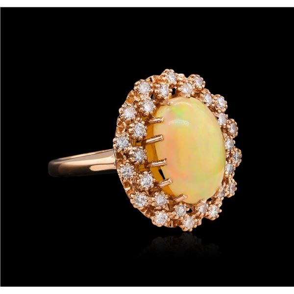 4.22 ctw Opal and Diamond Ring - 14KT Rose Gold