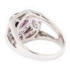 Image 3 : 3.14 ctw Oval Mixed Rhodolite Garnet And Round Brilliant Cut Diamond Ring - 14KT