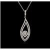 Image 1 : 1.33 ctw Diamond Pendant With Chain - 14KT White Gold