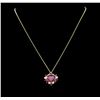 5.29 ctw Ruby and Diamond Pendant - 14KT Yellow Gold