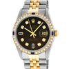 Rolex Mens 2 Tone Brown Diamond & Sapphire 36MM Oyster Perpetual Datejust