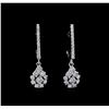 0.85 ctw Diamond Earrings - 14KT White Gold