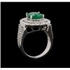 Image 4 : 14KT White Gold 3.58 ctw Emerald and Diamond Ring