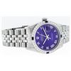 Image 4 : Rolex Mens Stainless Steel Purple Roman Diamond & Sapphire Datejust Wristwatch
